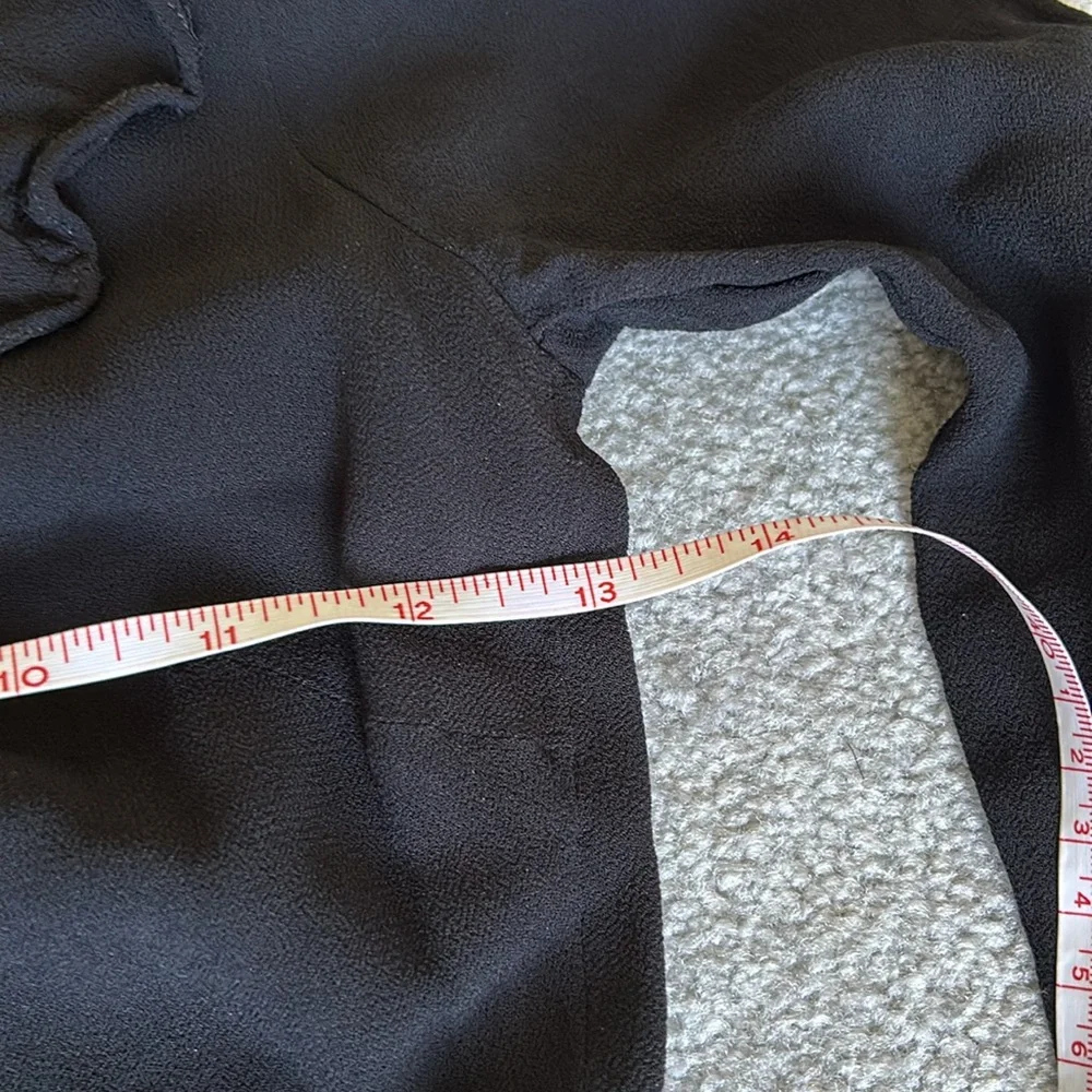 Reformation Black Chiffon Crepe Ruffle Mini Dress Size XXS - Picture 11 of 11